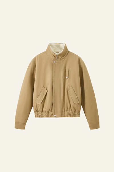 Men's Streetwear Detachable Collar Fleece Stand Jacket