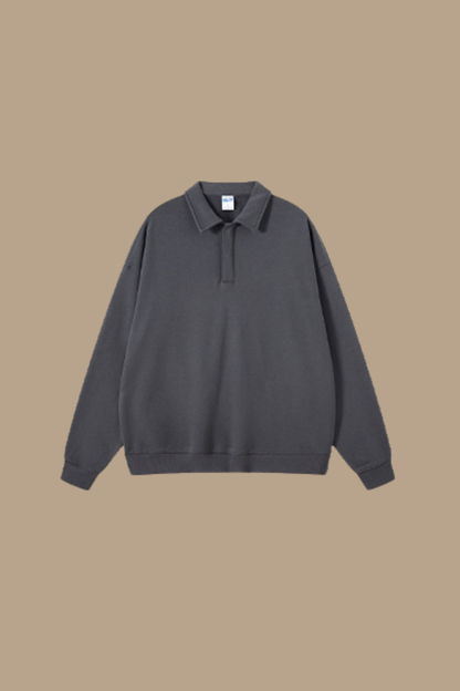 Men's Streetwear Polo Collar  Sweatshirt
