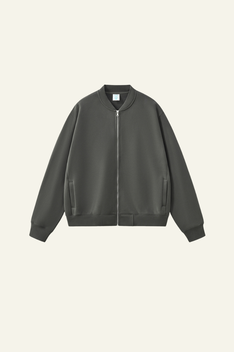 Women's  Streetwear Stand Collar Fleece-Lined Zipper Jacket