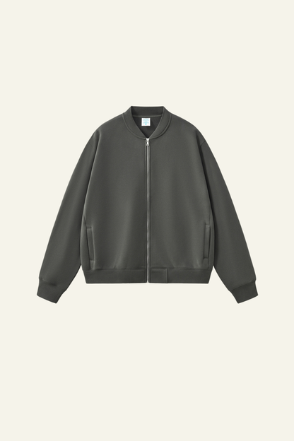 Men's Streetwear Stand Collar Fleece-Lined Zipper Jacket