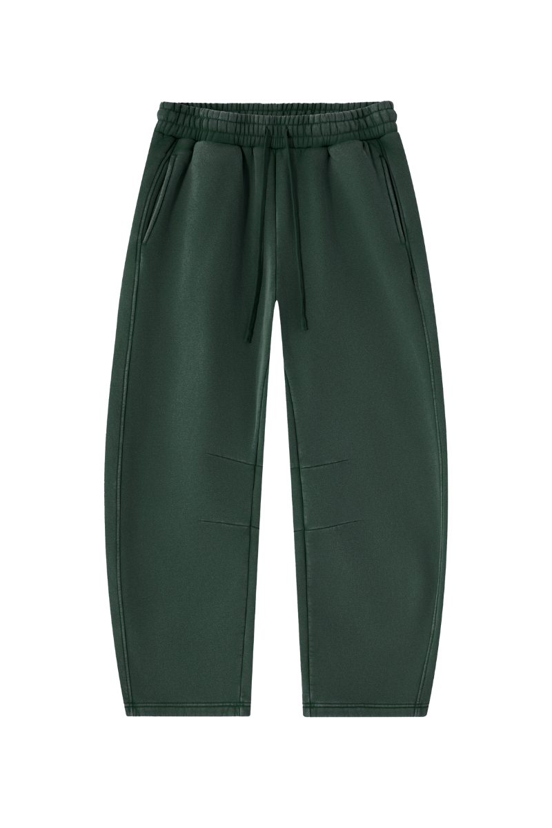 Unisex Fall Clothing Fleece-Lined Curved Wide-Leg Pants