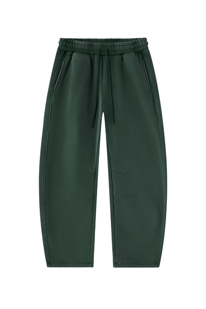 Unisex Fall Clothing Fleece-Lined Curved Wide-Leg Pants