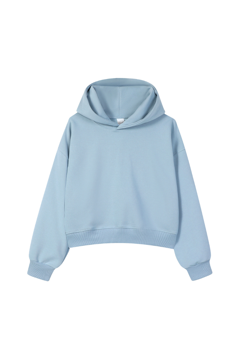 Women Fall 350gsm Cropped Drop Shoulder Pullover Hoodie