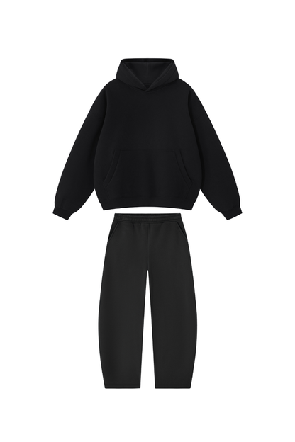 Men Fall Clothing Boxy Fleece Hoodie Wide-Leg Pants Set