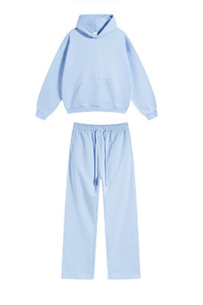 Women's Fall Winter 430g Terry Drawstring Hoodie Set