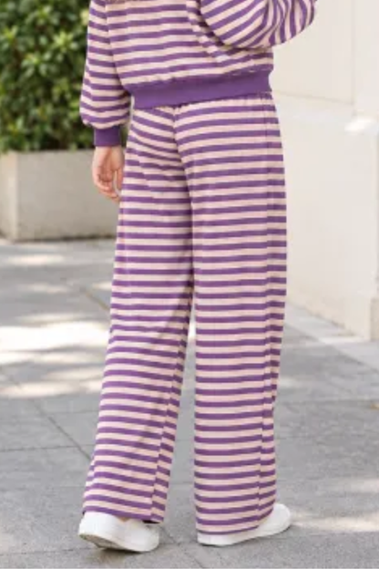 Women All Season Striped Straight Leg Lounge Pants