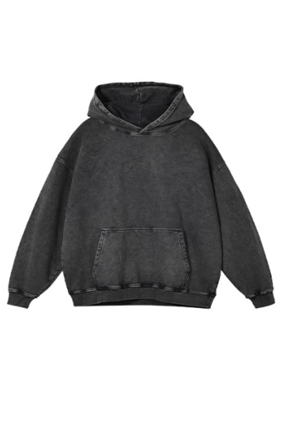 Women Fall 100% Cotton Wax Washed Vintage Pocket Hoodie