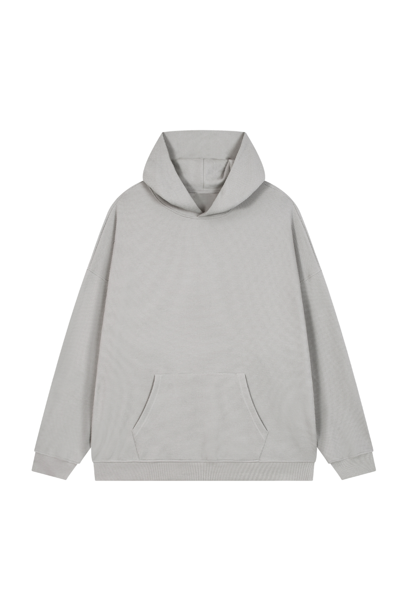 Women's Fall Waffle-Texture Drop-Shoulder Pullover Hoodie