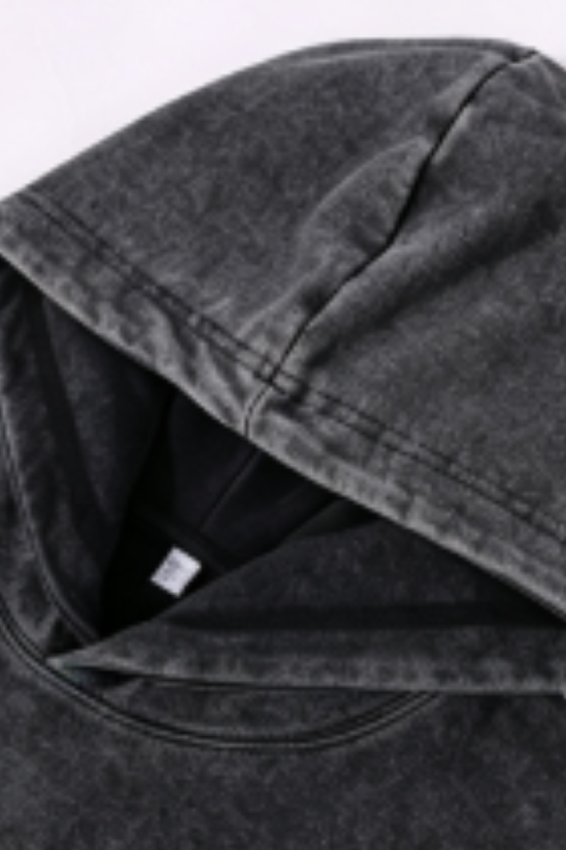 Unisex Fall 400G Washed Vintage Loopback Pullover Hoodie