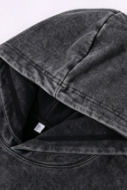Unisex Fall 400G Washed Vintage Loopback Pullover Hoodie