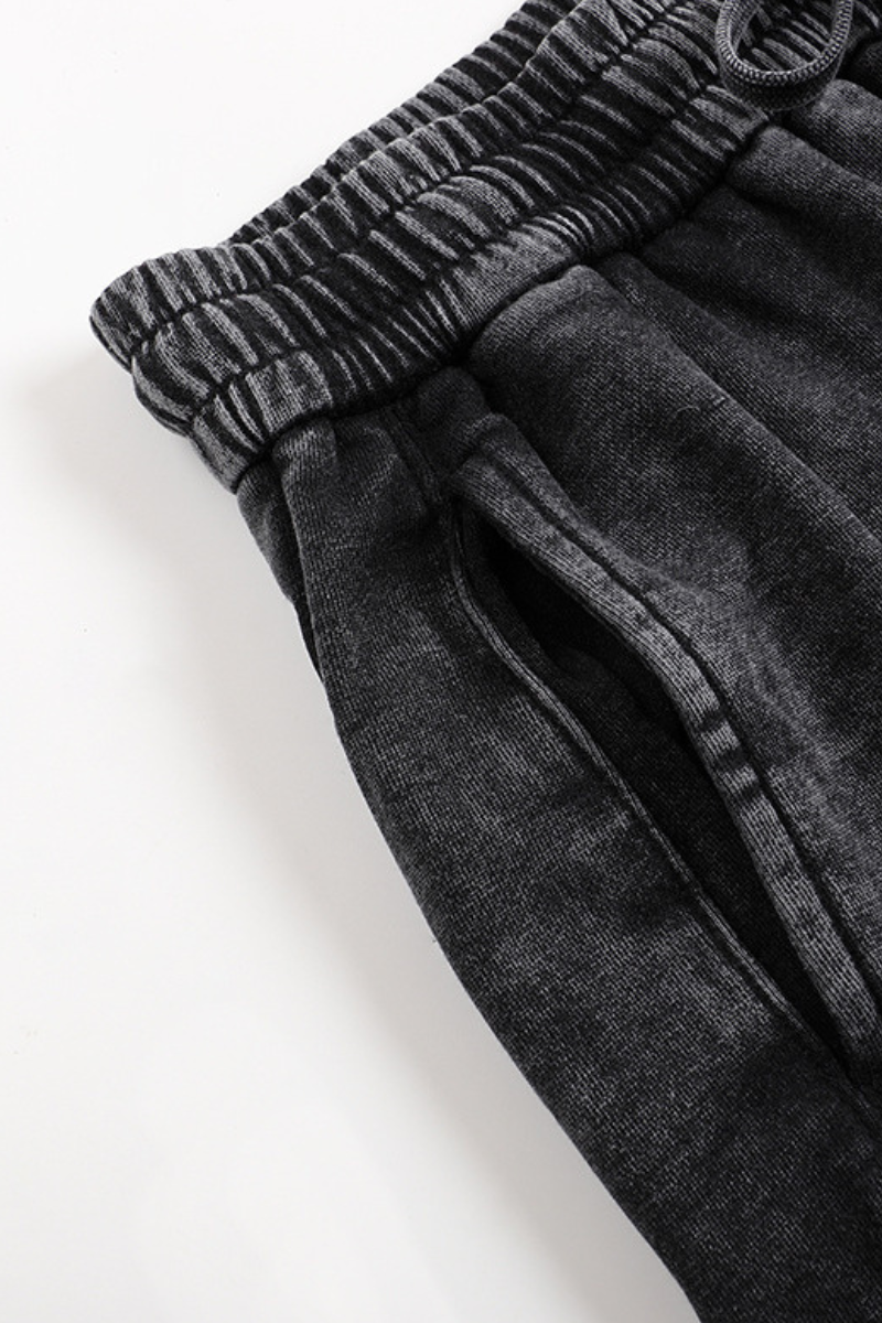 Unisex Winter Washed Fleece Straight Leg Sweatpants