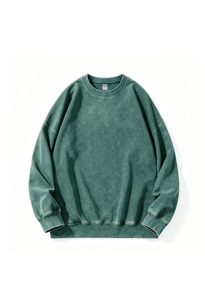 Unisex Fall Clothing Vintage Washed Loose Sweatshirt