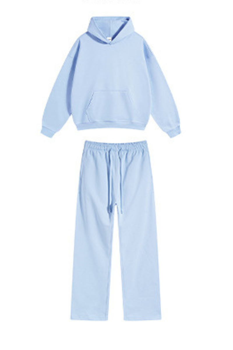 Men's Fall Winter 430g Terry Drawstring Hoodie Set