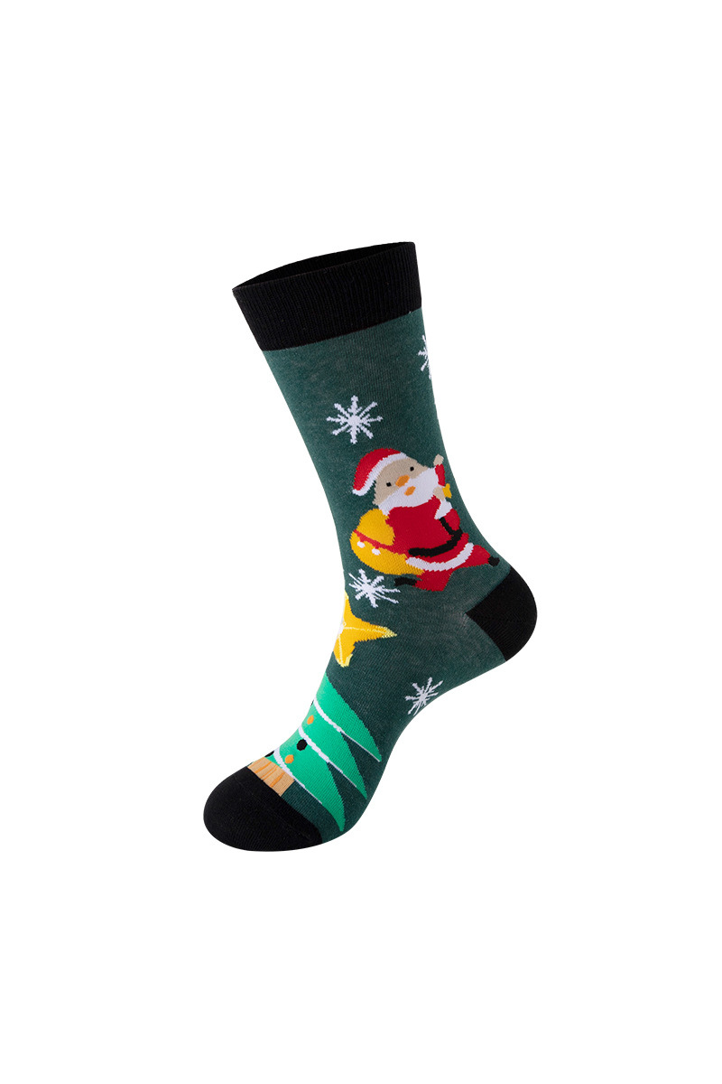 Unisex Fall Winter Festive Cartoon Christmas Crew Socks