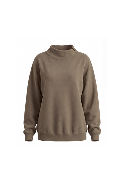 Unisex All Season Soft Mock-Neck Loose Fit Sweatshirt