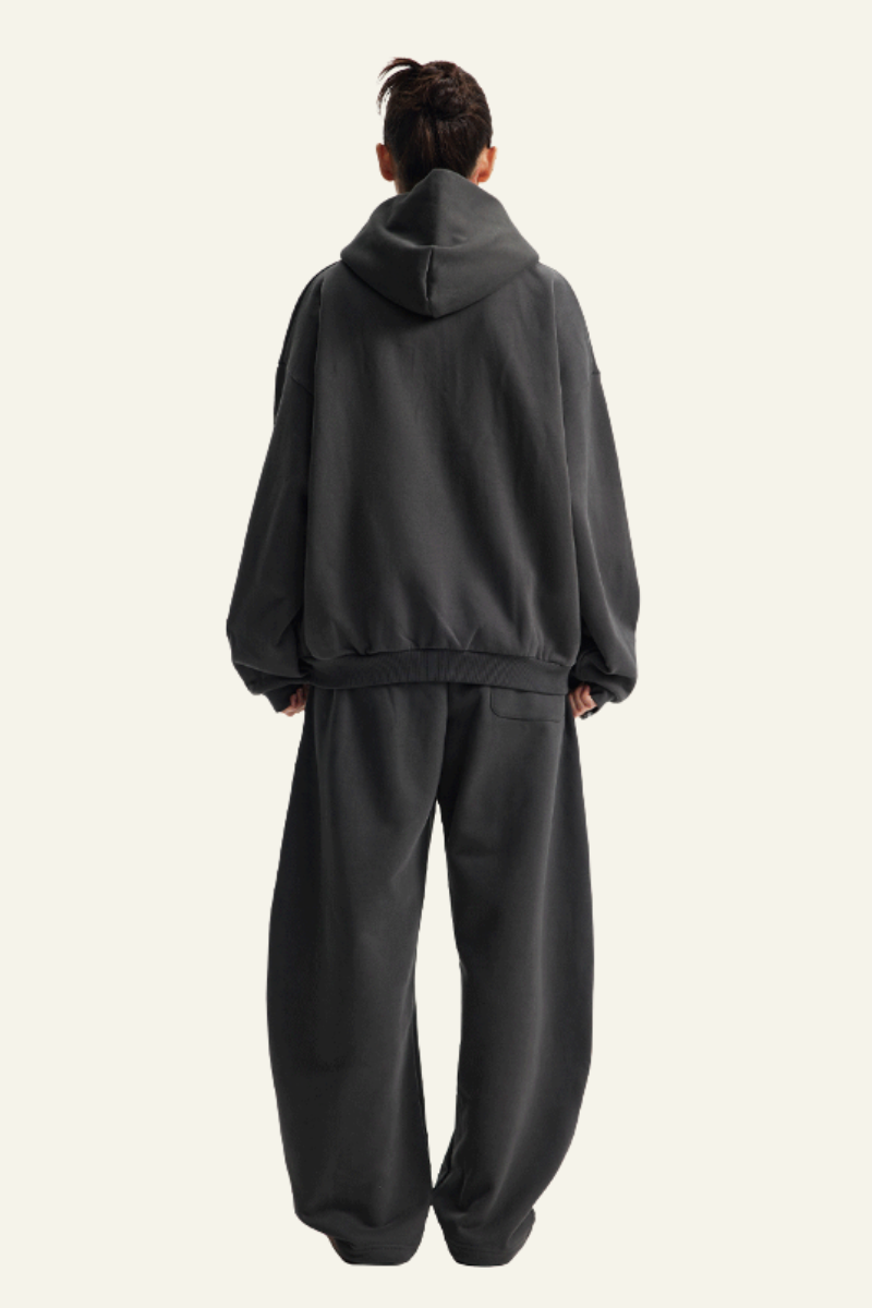 Men's Set:Fleece-lined Zipper Jacket & Curved-blade Pants