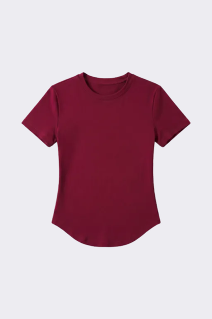 Women's Outdoor Yoga Gym Tight Run Tee - Crewneck
