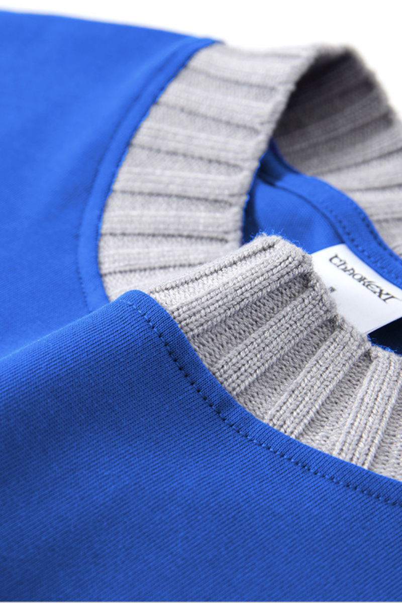 Men's 305g Cotton Colorblock Knit Boxy Crewneck Tee