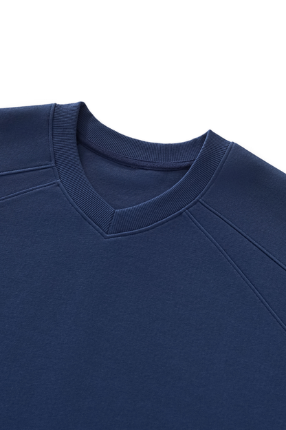 Men Fall Cotton Blend Raglan Cropped Pullover Sweatshirt