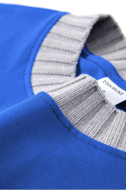 Women's 305g Cotton Colorblock Knit Boxy Crewneck Tee