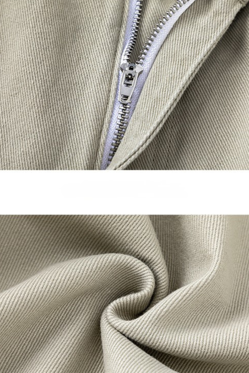 Men's Fall Twill Loose Straight Cotton Semi-Elastic Pants