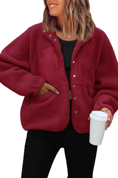 Women Fall Clothing Cozy Sherpa Fleece Utility Jacket