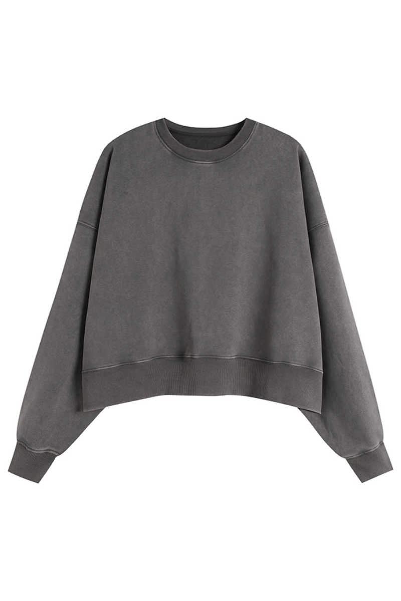 Women's Fall Dazzling-Wash Cropped Crewneck Sweatshirt
