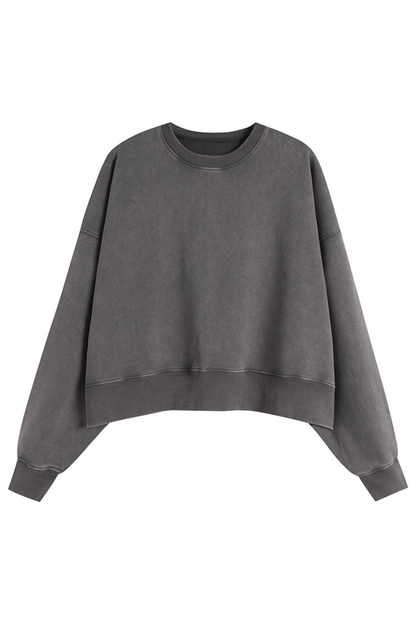 Women's Fall Dazzling-Wash Cropped Crewneck Sweatshirt