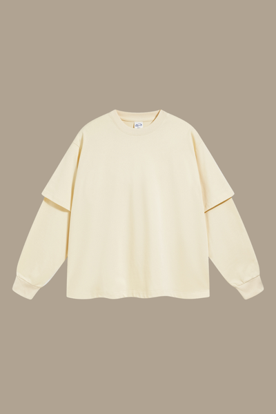 Women's Cotton Patchwork Faux Two-Piece Sweatshirt