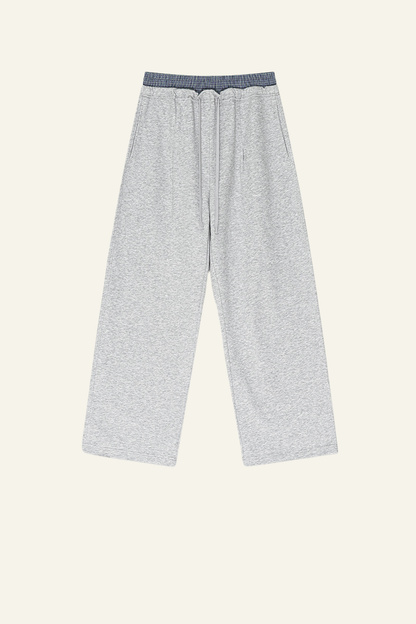 Men's Streetwear Double-Waistband Straight Leg pants.