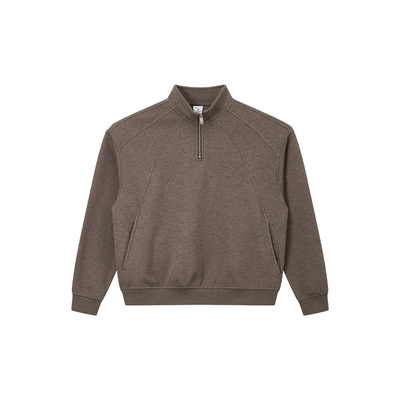 Unisex Fall Clothing Warm Heathered Half Zip Sweatshirt