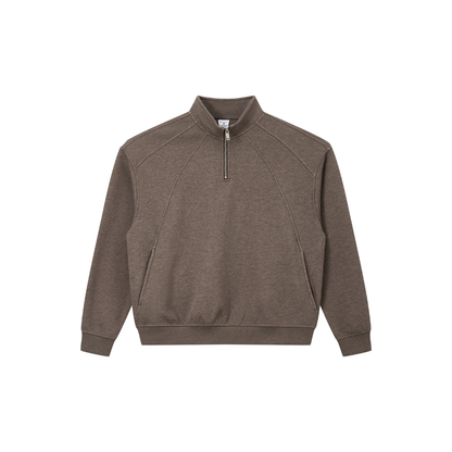 Unisex Fall Clothing Warm Heathered Half Zip Sweatshirt