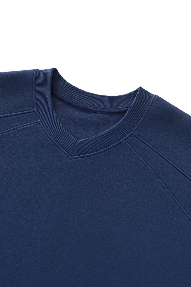 Unisex Fall Cotton Blend Raglan Loose Pullover Sweatshirt