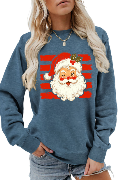 Women Fall Clothing Christmas Santa Graphic Sweatshirt
