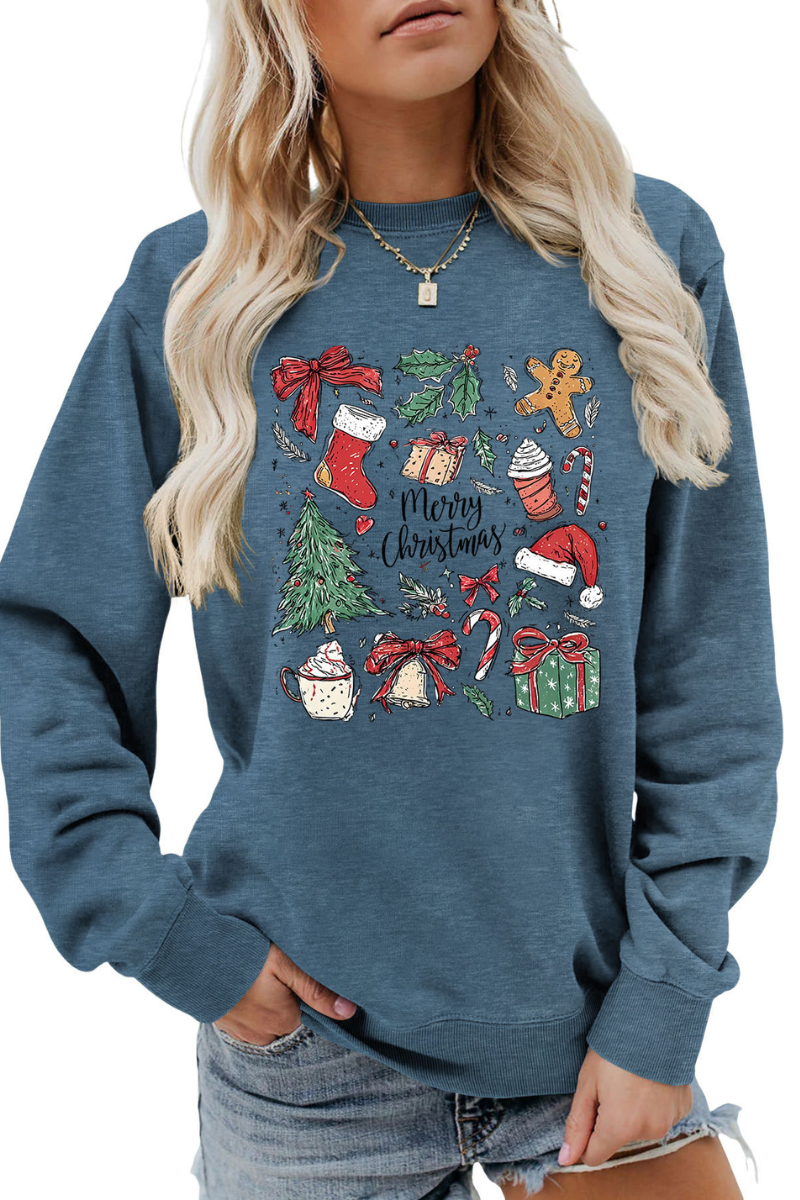 Women Winter Merry Christmas Gift Graphic Sweatshirt