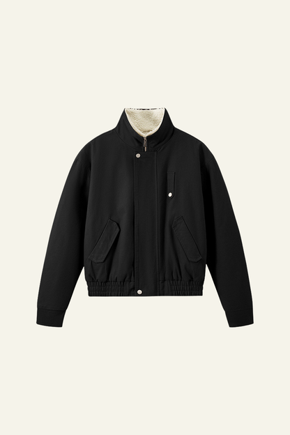 Women's Streetwear Detachable Collar Fleece Stand Jacket
