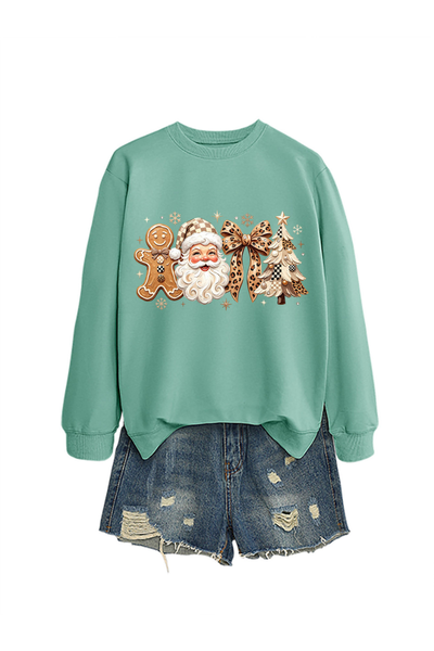 Unisex Fall Clothing Christmas Santa Bow Sweatshirt