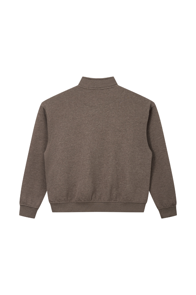 Women Fall Clothing Warm Heathered Half Zip Sweatshirt