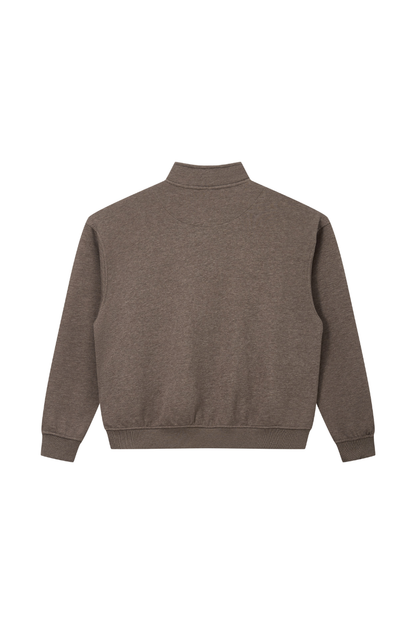 Women Fall Clothing Warm Heathered Half Zip Sweatshirt