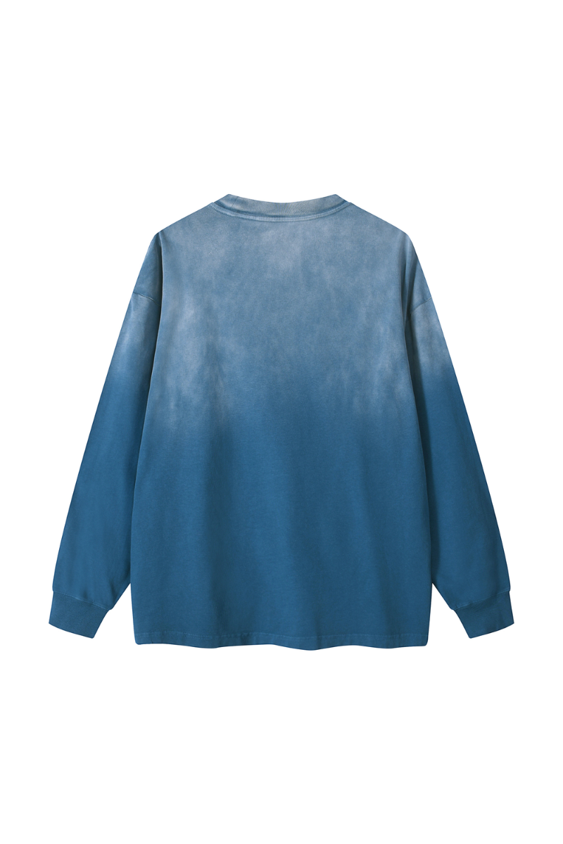 Men Fall Clothing Washed Loose Long Sleeve Cotton Top