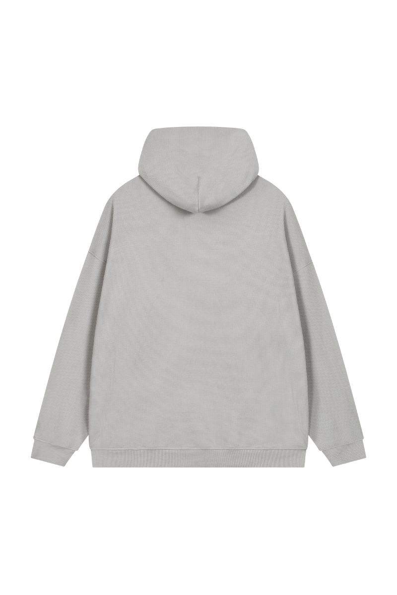 Men's Fall Waffle-Texture Drop-Shoulder Pullover Hoodie
