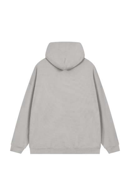 Men's Fall Waffle-Texture Drop-Shoulder Pullover Hoodie