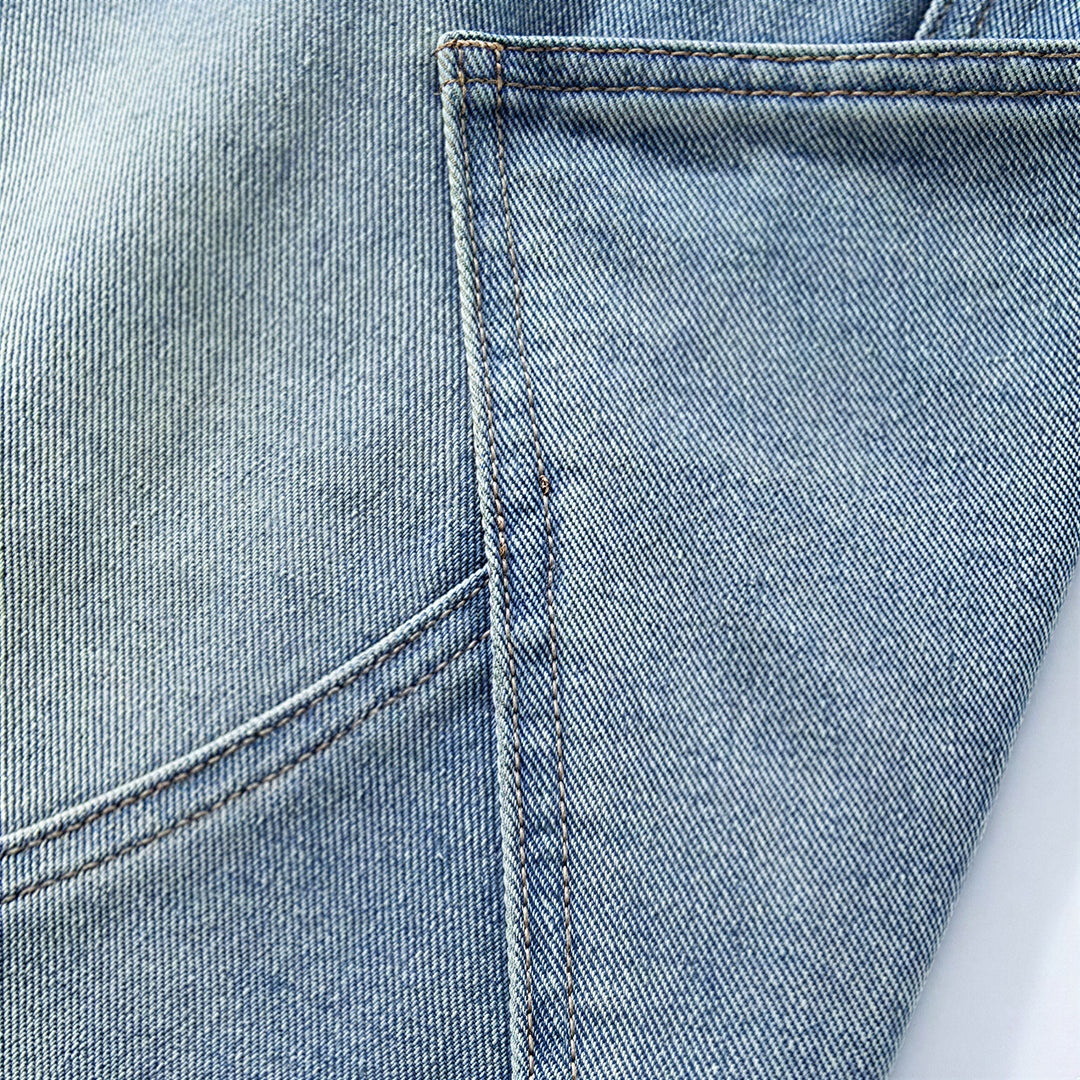 Men's Summer Gradient Wash Carpenter Baggy Denim Shorts