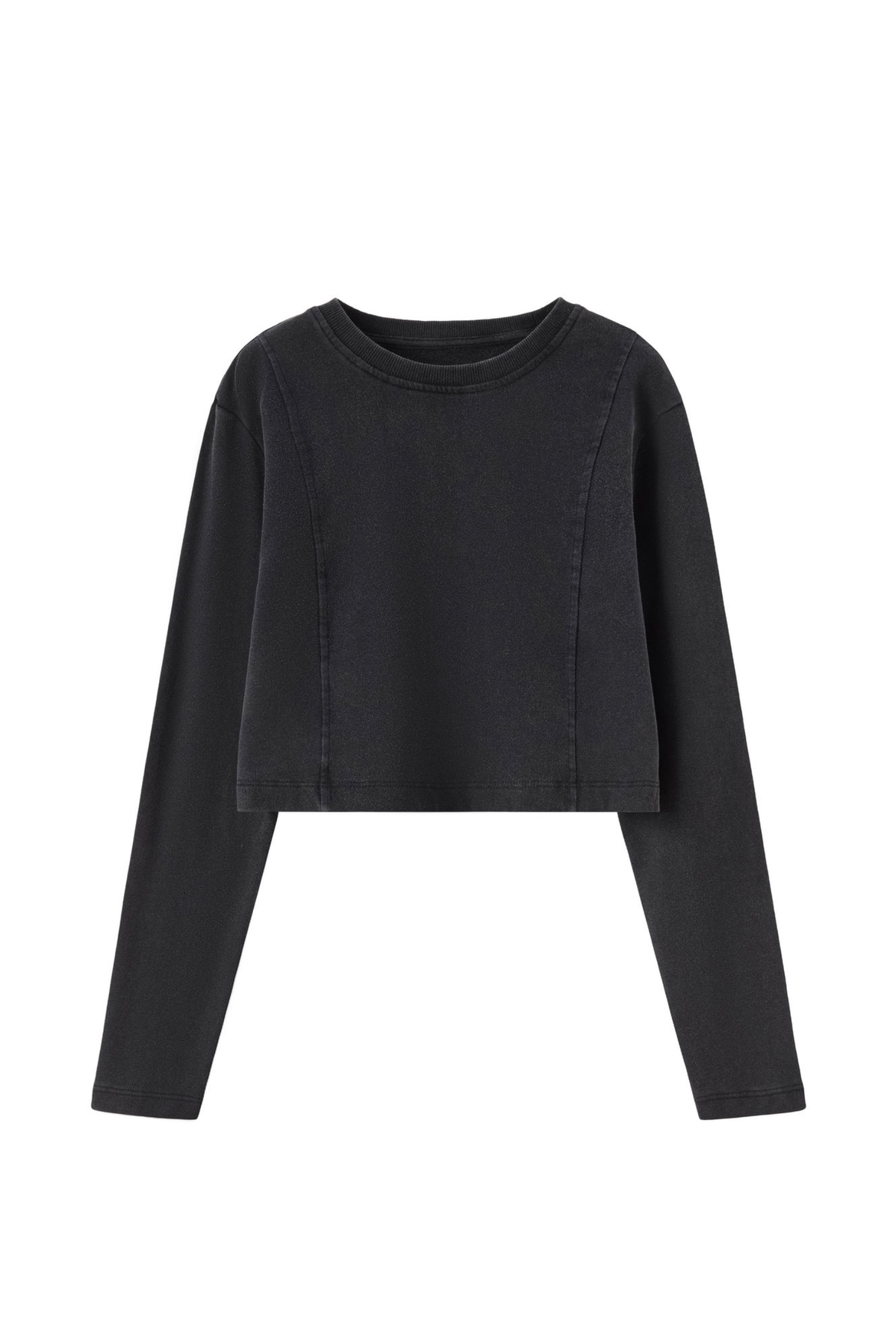 Women's Washed Raw Cut Patchwork Boxy Crewneck Sweatshirt