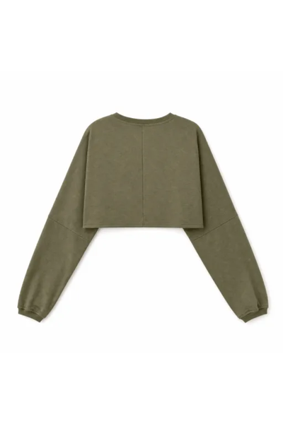 Women Spring Lightweight Cropped Drop Shoulder Workout Top