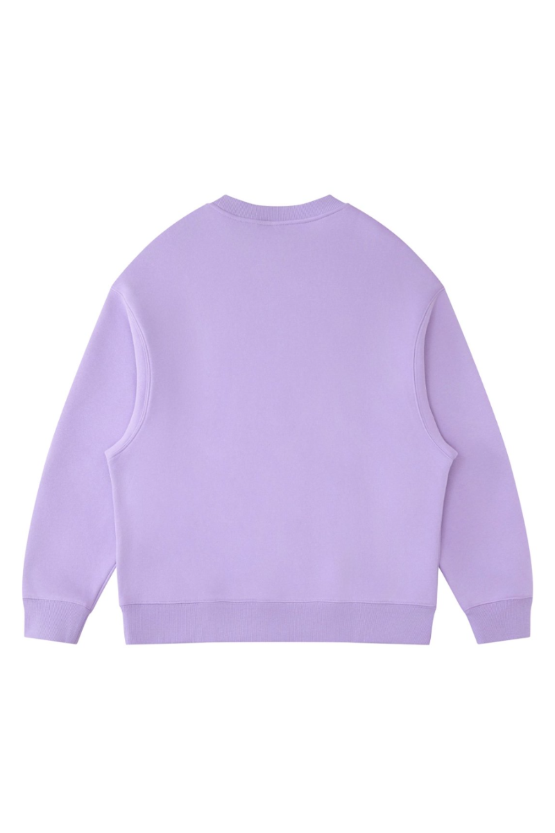 Unisex Fall Winter Fleece-Lined Loose Crewneck Sweatshirt