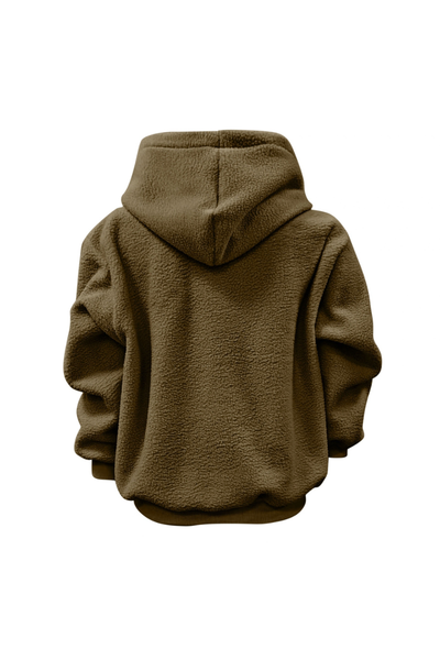 Women Fall Clothing Alpaca Fleece Pet Pocket Hoodie