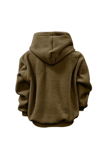 Women Fall Clothing Alpaca Fleece Pet Pocket Hoodie