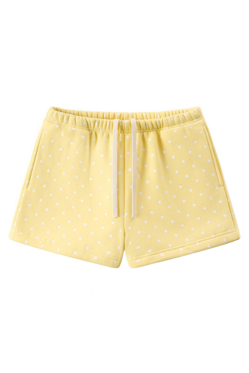 Women Summer Polka Dot Soft Drawstring Pocket Casual Shorts