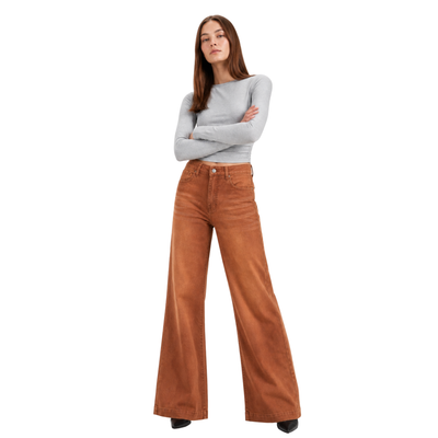 Women's High Waist Wide Leg Flare Jeans